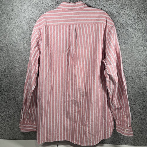 Camicia uomo Ralph Lauren rossa e blu a righe manica lunga con bottoni taglia XXL - Foto 2 di 6