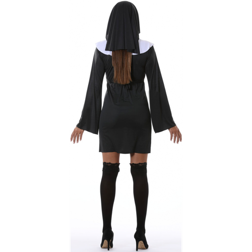 Adult naughty nun costume sister act Sexy Religious party Halloween Black Outfit - Picture 4 of 6