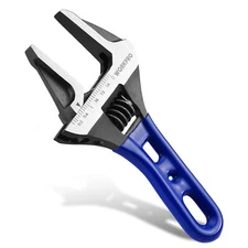 WORKPRO 6-inch Stubby Adjustable Wrench Extra Wide Jaw Opening Wrench Metric/SAE