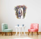 Floral Horse Watercolour Nursery Children's room vinyl sticker decal vb105