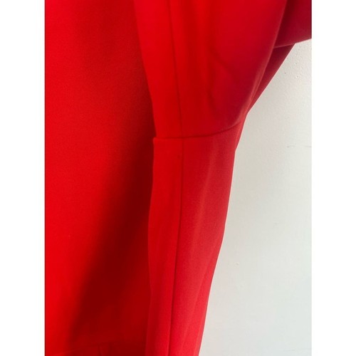Diane Von Furstenburg Red Scuba Dress Sz 10 Long Sleeve Pockets - Picture 6 of 6