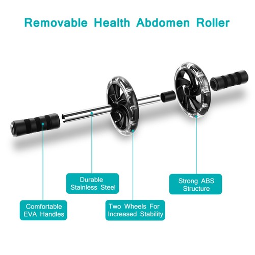 Abdominal Trainer Kit AB Wheel Roller with Push-Up Bars Jump Rope - Bild 3 von 18