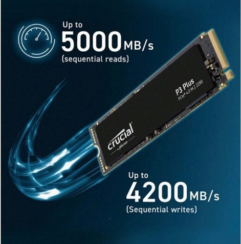 Crucial P3 Plus 500GB PCIe 4.0 3D NAND NVMe M.2 SSD, up to 5000MB/s - NEW - Picture 5 of 6