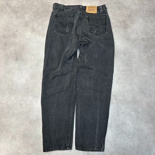 Levis Denim Jeans 550 Mens 32" Relaxed Fit Orange Tab Paper Tag Trousers, Black - 第 2/10 張圖片