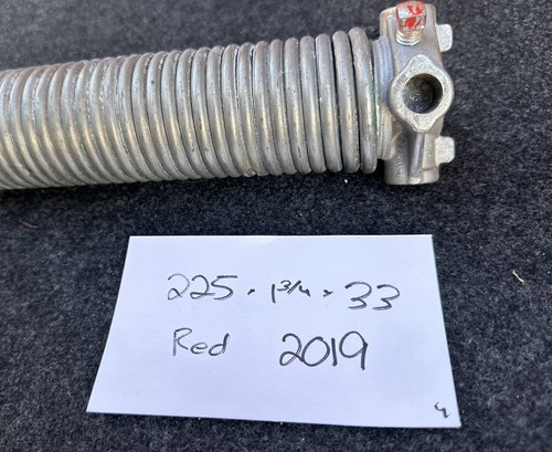 Single Garage Door Torsion Spring .225 x 1 3/4 x 33” made In 2019 Red (RW) - Picture 7 of 8