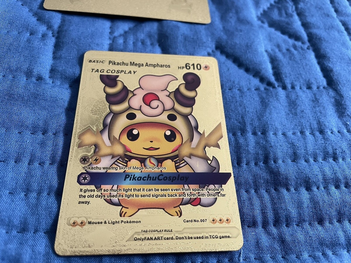 Pokémon gold card HP 610 basic pikachu mega Ampharos | eBay