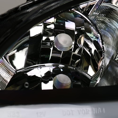 For 2004-2005 Honda Civic 2/4 Door Headlights Front Black Housing LED Tube Pair - Picture 8 of 8