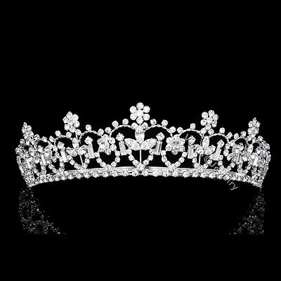 Bridal Princess Rhinestones Crystal Flower Wedding Tiara Crown 7463