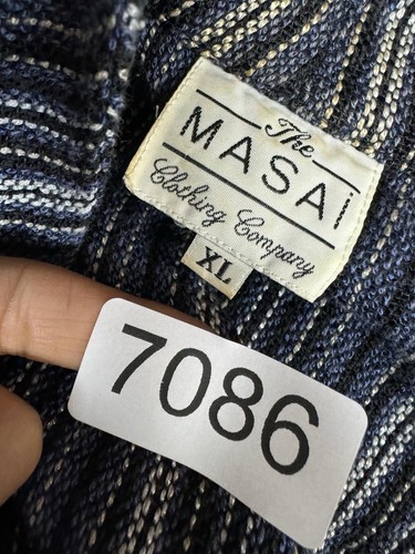 The Masai Clothing Co Cardigan Women’s Blue Gray Striped Side Tie Long Sleeve XL - Picture 6 of 10