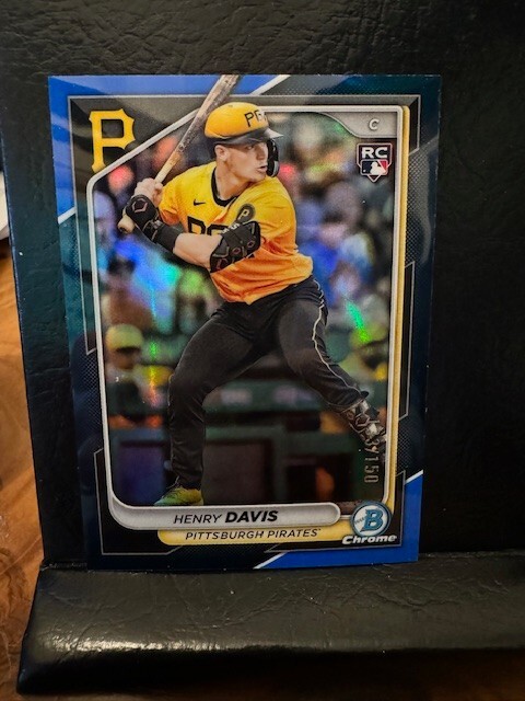 2024 Bowman Chrome Henry Davis Blue Refractor /150 RC Pirates