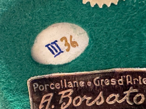 Vintage Italien Borsato Spitze Porzellan Dame mit Regenschirm Figur selten 8,5" - Bild 13 von 13