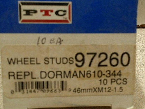10 Pcs PTC 97260 Wheel Lug Stud Rear, Fits Vehicles Listed on Chart Below - Picture 4 of 4