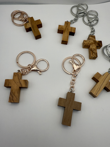 Wooden Cross Keychains / 6pcs - Picture 3 of 3