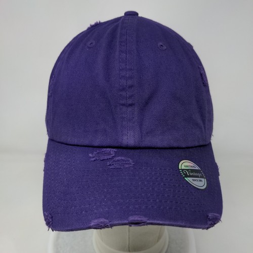 KB Ethos Vintage Since 2001 Slideback Hat Purple One Size Adjustable Distressed - Picture 2 of 7
