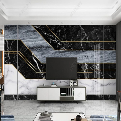 Vlies Fototapete Wandtapete Wandbilder Luxus Gold Geometrische Marmorstein 11162 - Picture 1 of 5