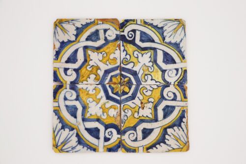 17th Century Antique Tiles, Set of Four, Portuguese - Picture 2 of 12