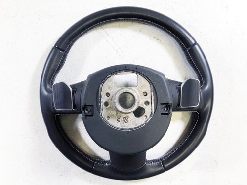 10-12 Audi S4 B8 3 Spoke Steering Wheel & Paddle Shifter White Stitching Piping - Picture 12 of 22