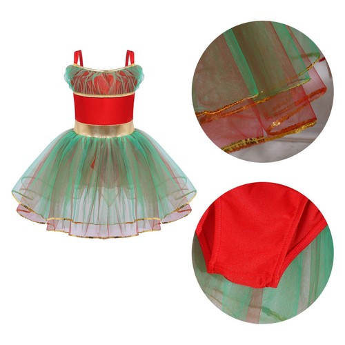 Costume cosplay elfo bambina strati tulle costume natalizio tutù moderno vestito - Foto 2 di 19