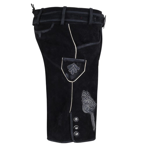 Trachtenlederhose Kurz mit Gürtel Herren Oktoberfest Tracht Hose Trachtenhose - Bild 12 von 25