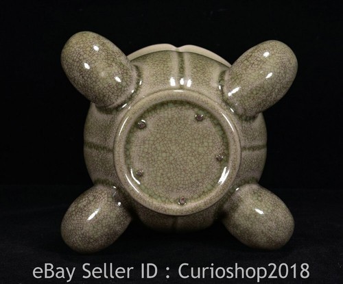 4.8" Antique Old Chinese Ru Kiln Porcelain Dynasty Four Phoenix Zun Vase Bottle - Picture 2 of 9