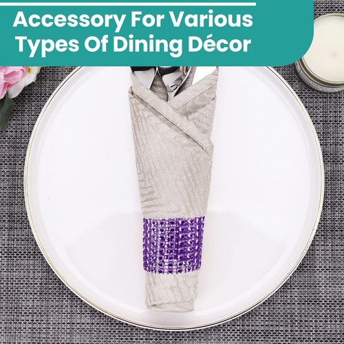 10/20/30/50pcs Napkin Rings Acrylic Diamante Wedding Dinner Towel Holder Ring - Picture 18 of 101