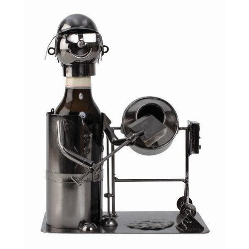 Bierflaschenhalter, Bauarbeiter aus Metall, 0,33l, Höhe: 26cm, Breite: 20cm - Bild 2 von 2
