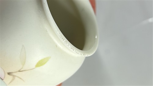 Vintage Porcelain Floral Mini Vase Kao Lian Mexico Blue Pink Flowers 4" - Picture 8 of 8