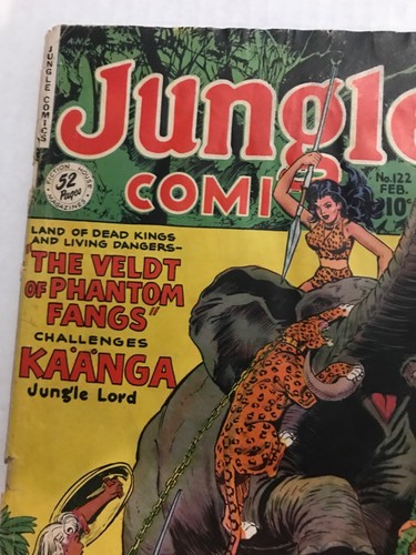 JUNGLE COMICS #122: Fiction House febrero 1950 GD; GGA, Kaanga, Tabu WAMBI Simba - Imagen 6 de 22