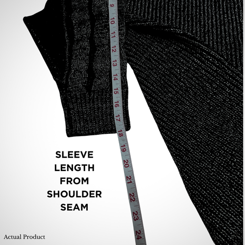 Torrid Sweater Women SZ 4 (4x/26) Black Gold Glittery Lurex Cable Cold Shoulder - Picture 10 of 16