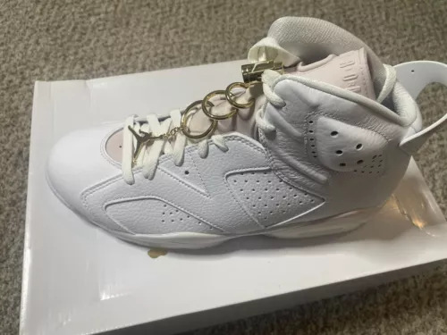 Nike Air Jordan 6 Retro Gold Hoops White Gold DH9696-100 Mens New Size11W/9.5M
