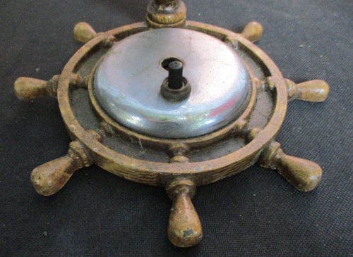Vintage Cast Iron Ships Wheel Design Wall Mount Light Fixture Sconce - Picture 2 of 4
