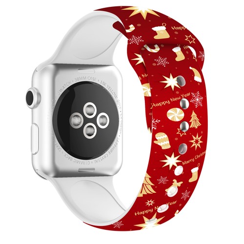 Silicone Straps For Apple Watch Series 6 SE 5 4 3 2 1 Christmas Wristwatch Band - Picture 51 of 157