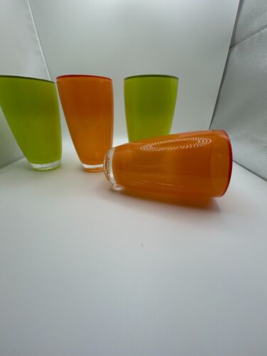 Orange and Lime Tumblers Crackled Finish Beautiful and Durable - Picture 2 of 3