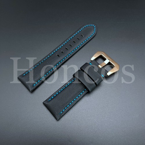 22/24/26mm Negro Azul Nailon Cuero Lona Correa Reloj Banda Se Adapta a Panerai - Imagen 20 de 21