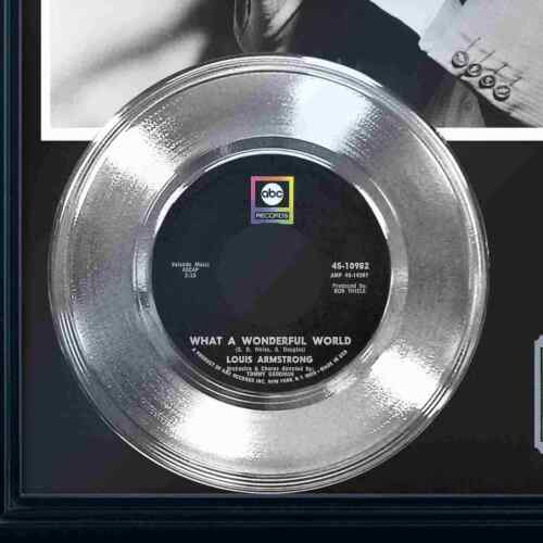 Louis Armstrong ""What A Wonderful World"" silbergerahmte Schallplattenanzeige - Bild 3 von 4