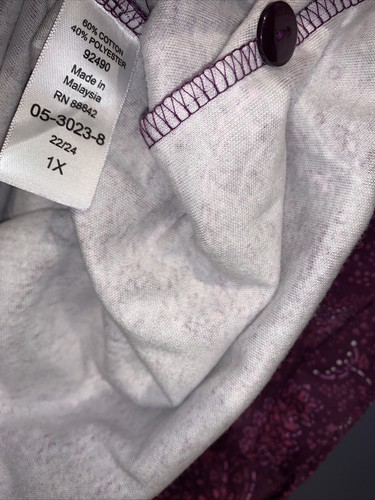 Größe 22/24 1X lila Knopf Vorderhaus Kleid mit Taschen Frau innen - Bild 3 von 4