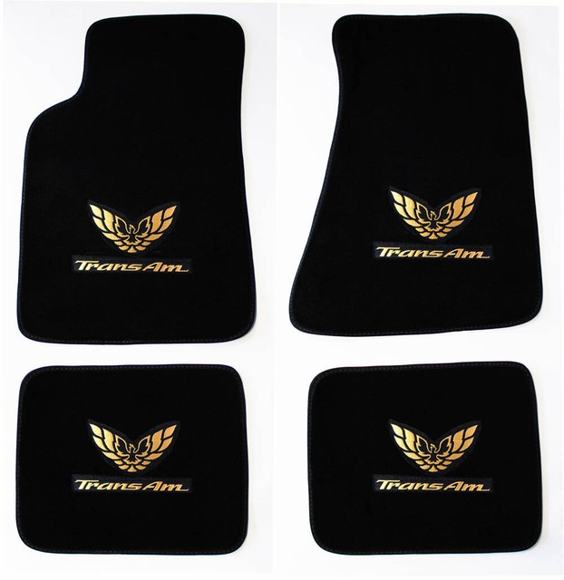NEW! FLOOR MATS 19701981 PONTIAC FIREBIRD Embroidered Double Logo Gold