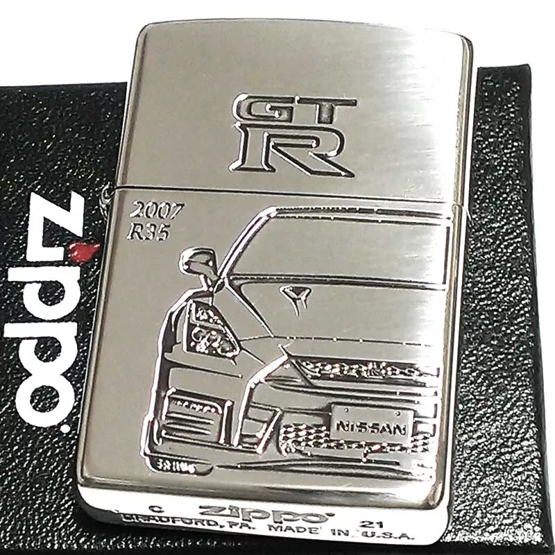 Zippo Nissan Skyline GT-R R35 Nismo Double Sided Etching Silver Ibushi  Lighter