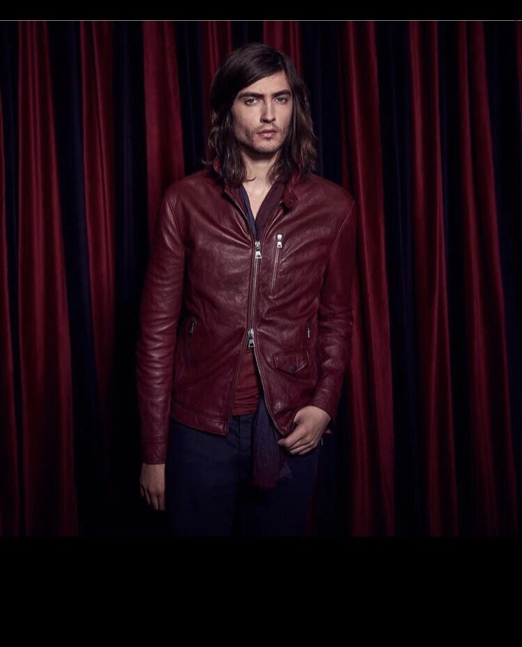 John varvatos red leather best sale jacket