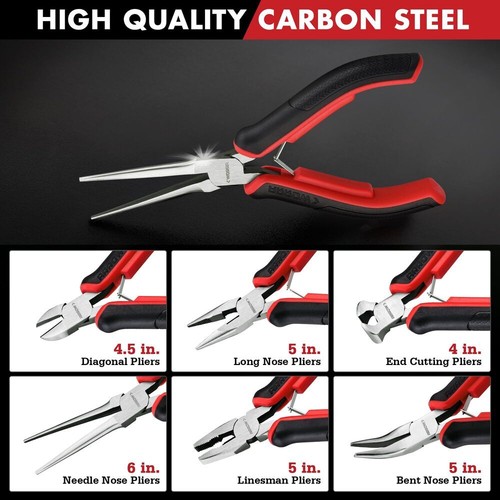 ARROW 6-Piece Mini Pliers Set Precision Jewelry & Craft Kit for Electronics New - Picture 4 of 9