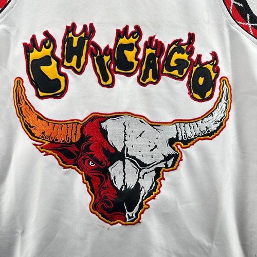 BRAND X Chicago Bulls NBA weiß Herren Trikot S Everything Looks Better In Flames - Bild 4 von 16