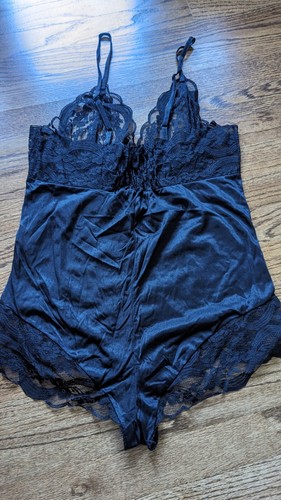 Vtg JCPenney Bodysuit 1980s 90s Teddy Lingerie Romper M #5553 Black Lace RARE - Picture 8 of 10