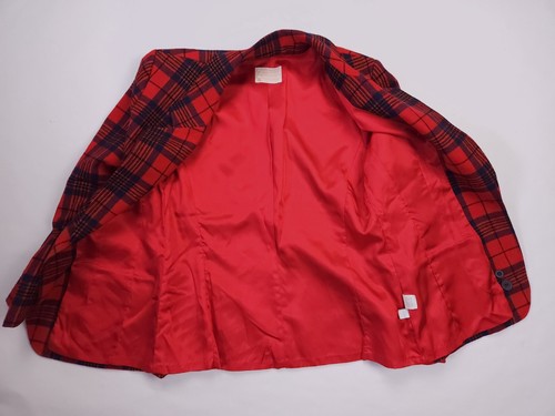 Pendleton Vintage Skirt Blazer Suit Set Women's Vtg Size 12 S/M Red Plaid - Picture 13 of 20