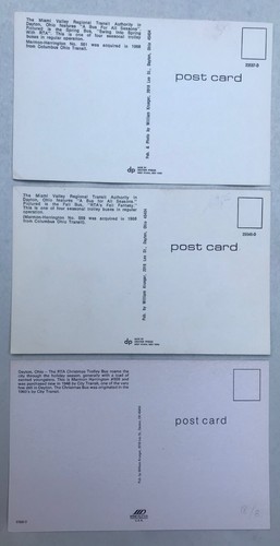 3 VINTAGE 1969 PCs MIAMI VALLEY RTA DAYTON OH HOLIDAY / SEASONAL BUSES Mint - Picture 2 of 2