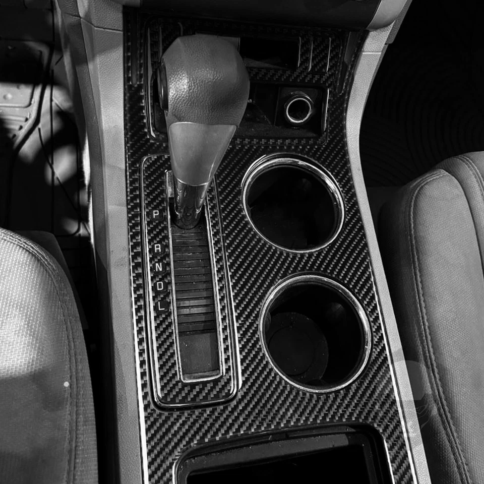 6x Cubierta de panel de cambio de marchas de consola de fibra de carbono real para Chevrolet Traverse 09-17 Foto 3 de 4