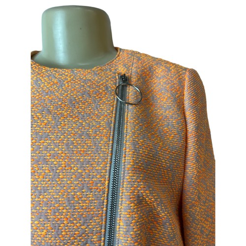 Akris Punto Women's Orange Modern Knitted Fabric Jacket Sz 14- NWT - Picture 5 of 8