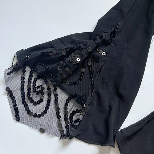 🏰🥀 Vintage Y2K Deadstock sequin witch bell sleeve top Size Small - Picture 8 of 9