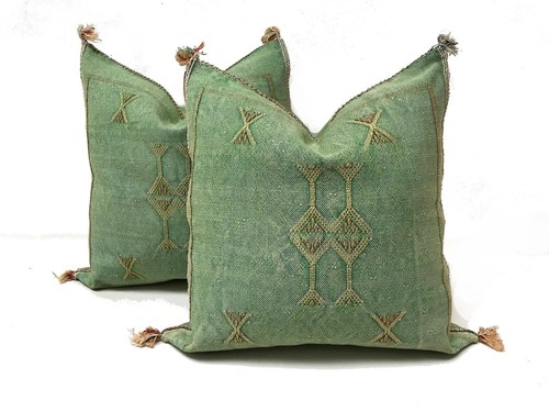 Moroccan Cactus Silk Pillow 18X18 , moroccan throw pillows ، silk pillow cover - Picture 7 of 9