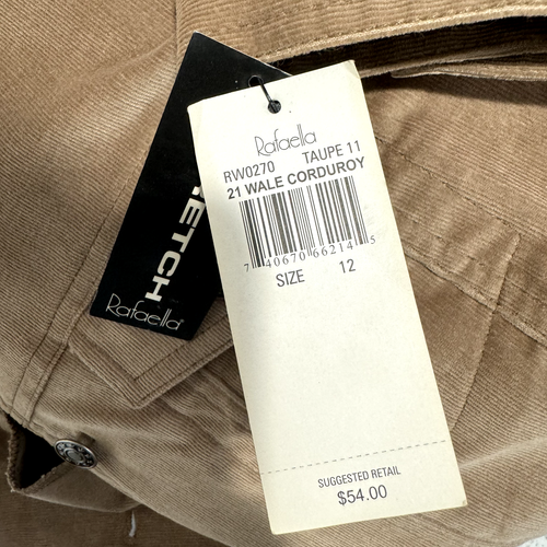 NWT Rafaella Brown Tan Corduroy Jacket Size 12 / Large Coat Button Stretch - Picture 11 of 12