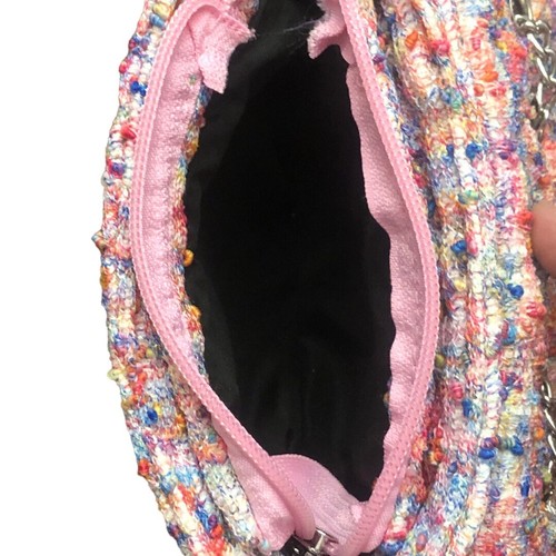 Bari Lynn Kid's Girl's Pink Rainbow Jeweled Tweed Clutch Bag Purse Brand New - Picture 5 of 8
